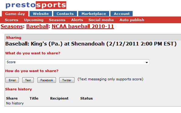 Sharing from Game day just got easier