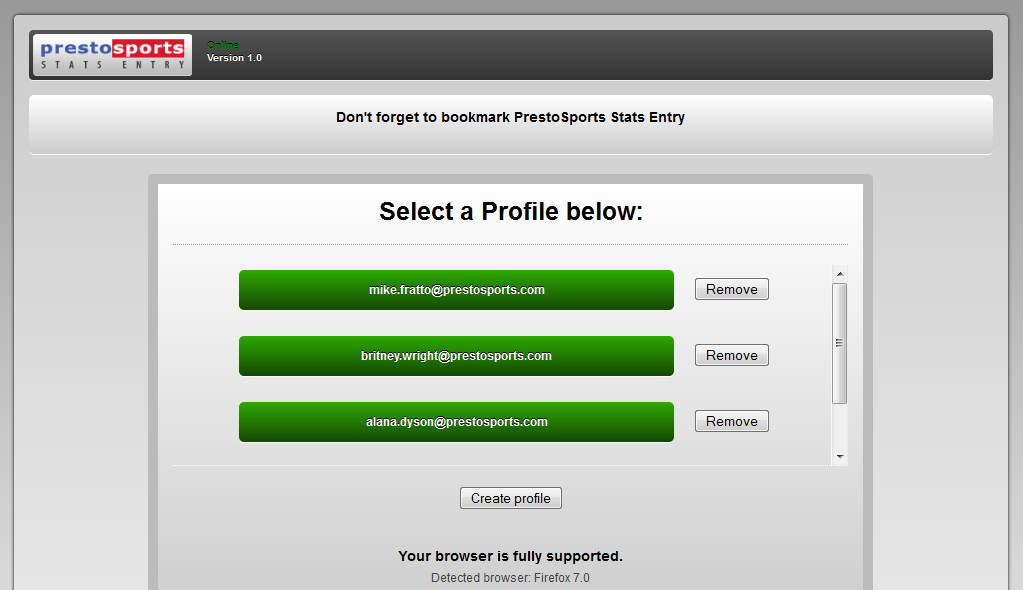 Soccer stats entry version 1.0 now available